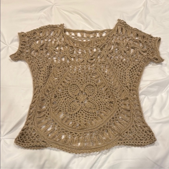 NWT: POL Intricate Detailed Cream Crochet Blouse• Medium - Picture 2 of 3